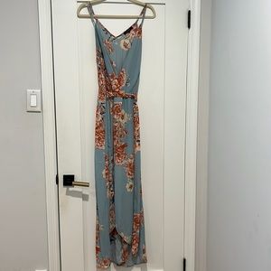 floral dress with low cut